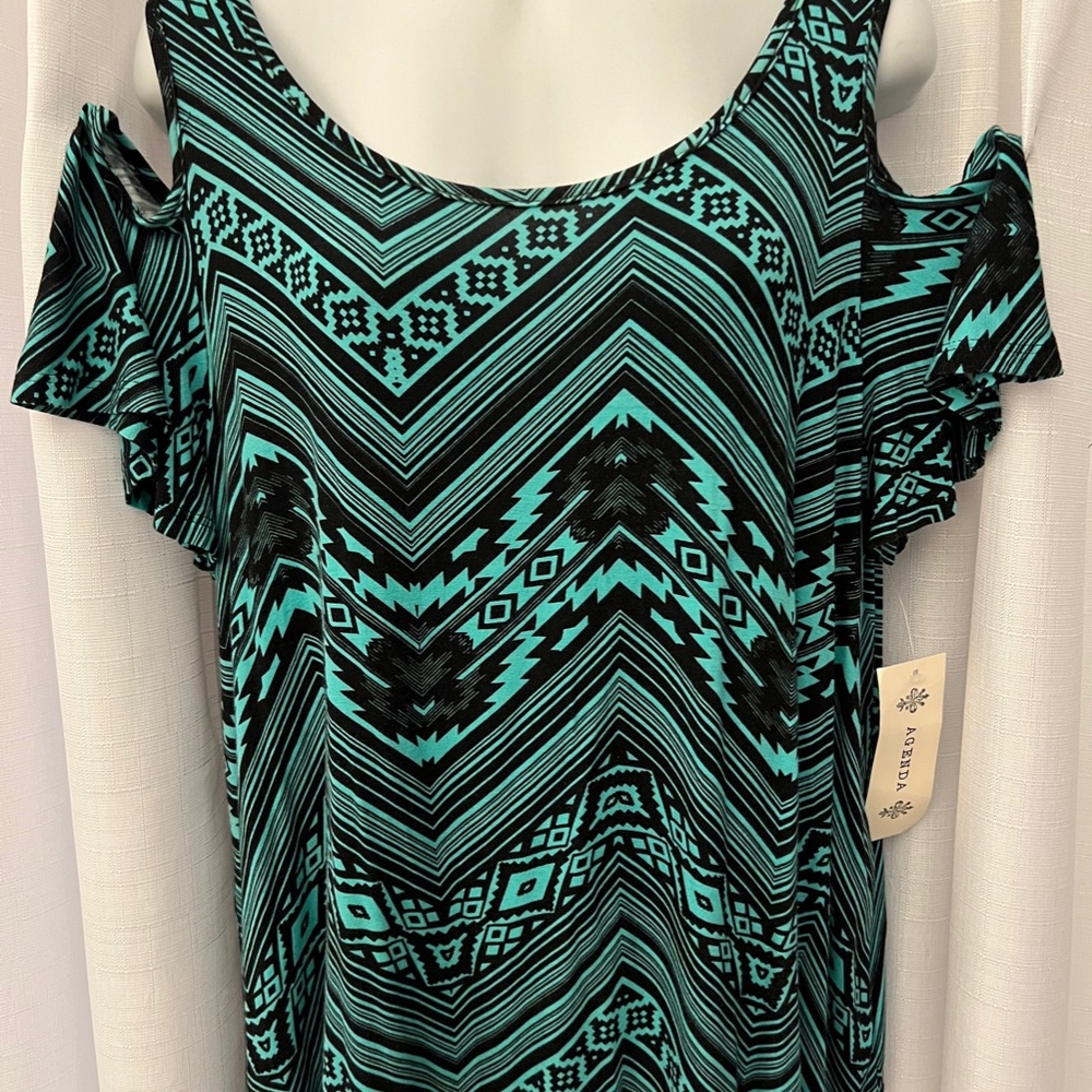 SPRING FWD SPECIAL! Agenda Cold Shoulder short Sleeve Tunic, NWT